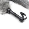 Leather Whip Handle Fox Tail Fur Fetish Ass Spanking Paddle Flogger BDSM Flirt Slave Erotic Sex Toys for Female Male Couples